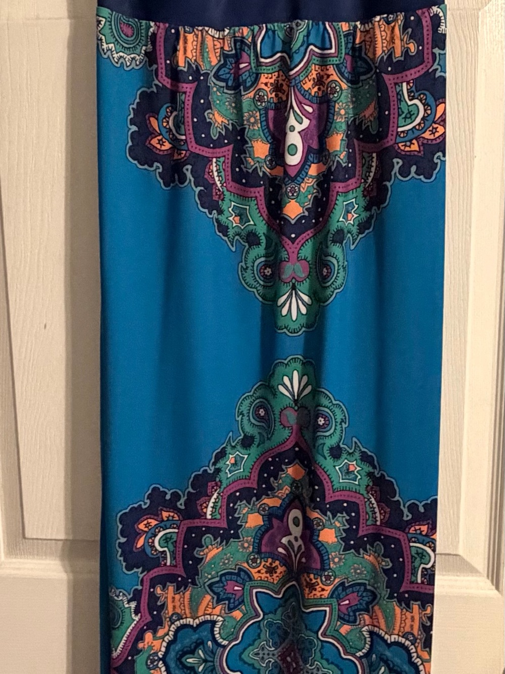 Blue Paisley-Print Women’s Maxi Dress